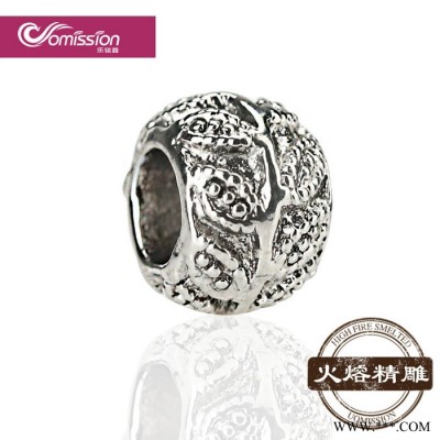 2018時尚新品電鍍精雕合金珠 和平橄欖枝散珠 飾品配件diy材料珠